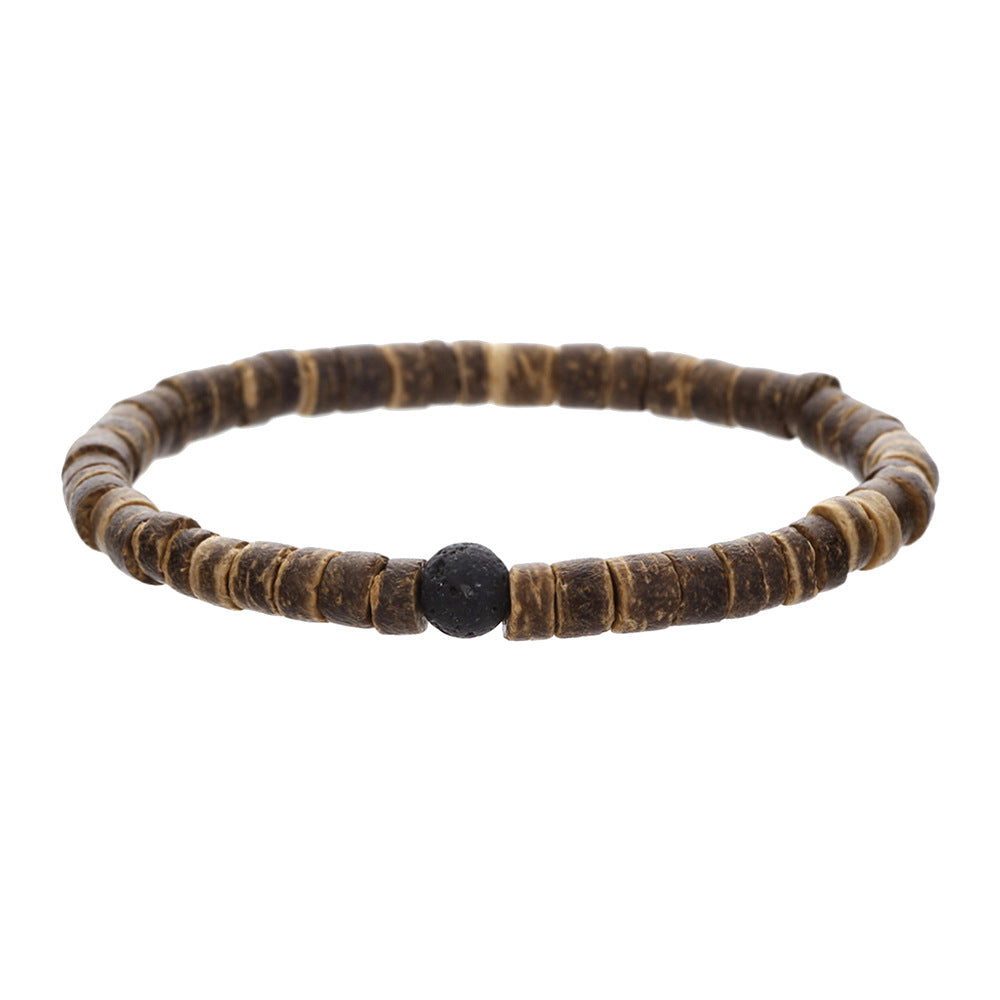 Simple Turquoise Wood Bead Bracelet